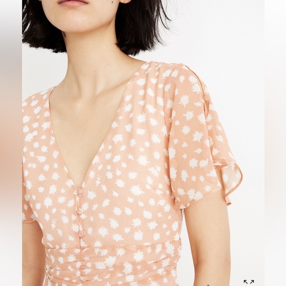 Madewell Ruched Waist Mini Dress in Star Shower Print - Picture 2 of 16